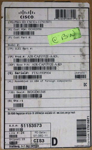 Access Point Cisco Air-cap1552e-a-k9 ¡completamente Nuevo!