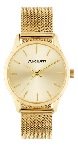 Relógio Akium Casual Feminino Aço Dourado