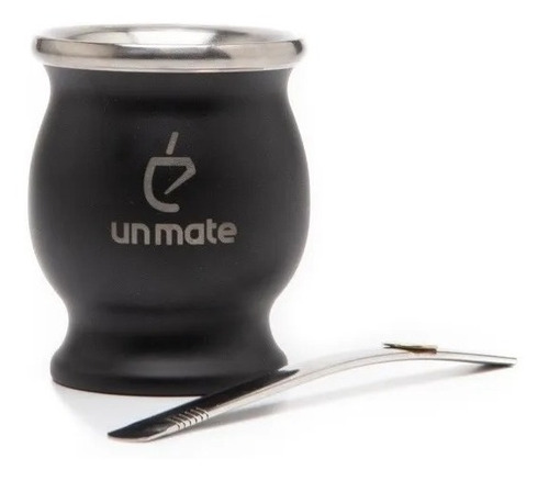 Un Mate De Acero Inox Termico + Bombilla - Negro El Jabali