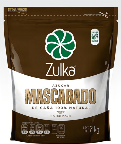 Azucar Mascabado Con Miel De Caña 100% Natural 2 Kg Zulka