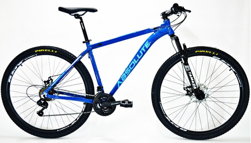 Bicicleta Aro 29 Absolute Nero 4 18v Suspensão Com Trava. Cor Azul Tamanho do quadro 19