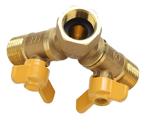 Conector De Doble Grifo G1/2 De Latón Para Riego De Jardín,