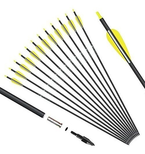 Flechas De Carbono 31.5 Spin 500 Pack 12u Amarillo Blanco