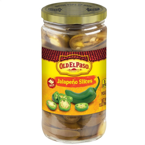Imagen 2 de 8 de Jalapeños Slices Hot Picante Old El Paso Importado Pack X3