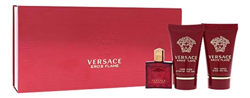 Versace Eros Flame Colonia Para Hombre Mini Set De Regalo