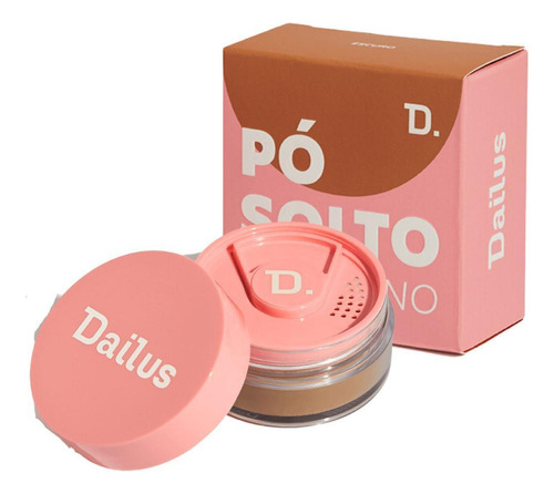 Base de maquiagem em pó Dailus Ultra fino Pó solto ultrafino dailus escuro 15g tom escuro