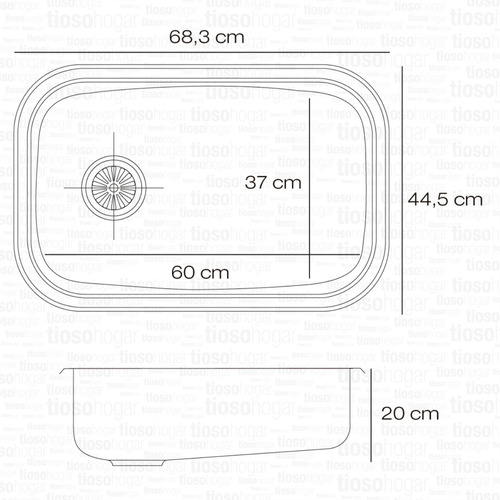 Bacha E60 T Acero Inoxidable Johnson 60x37x20 Sin Interes