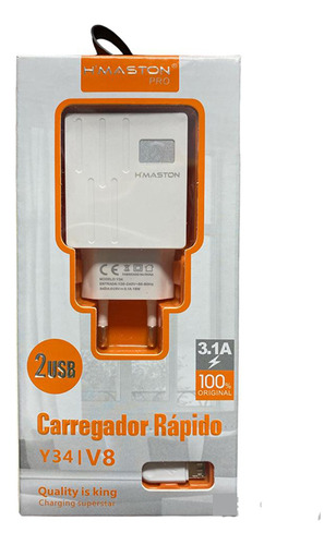 Carregador Celular Android Fonte 3.1a Cabo V8 Y61-1