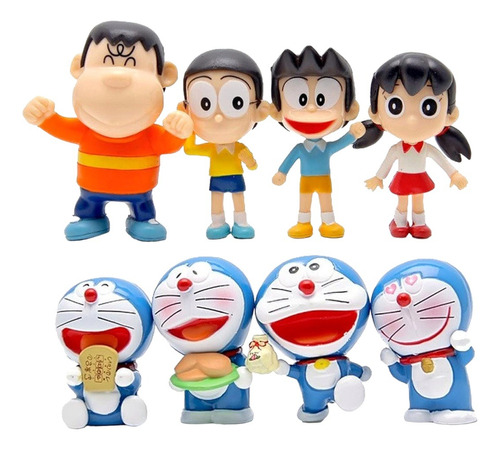 Doraemon El Gato Cósmico Colección X 8 Figuras En Bolsa