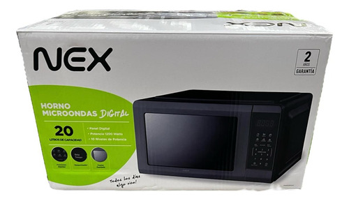 Horno Microondas Nex Digital 20 Litros 1200w Negro