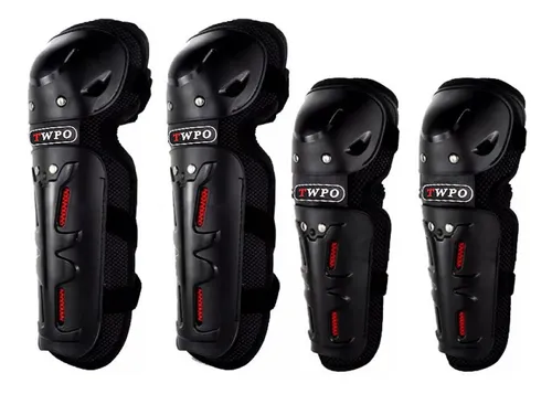 Kit Rodilleras + Coderas Prox Twpo Moto Cross Bicicross Pvc