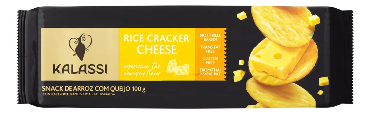 Snack de Arroz Queijo Kalassi Sem Glúten 100g Salgadinho chips