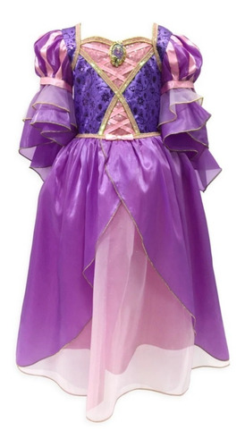 Disfraz Vestido Princesa Rapunzel Disney Store Importado T4