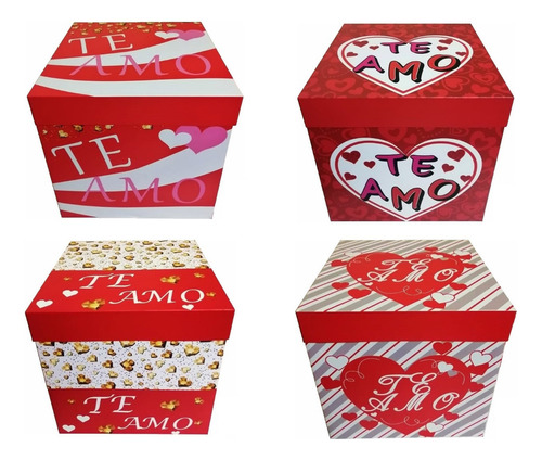 Pack 12 Cajas De Regalo Te Amo San Valentín 22 Cm