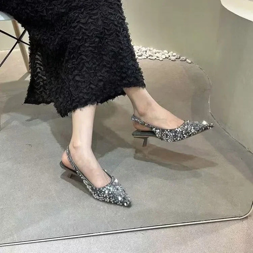 Sandalias De Tacón Alto Con Punta Puntiaguda Estilo Hada