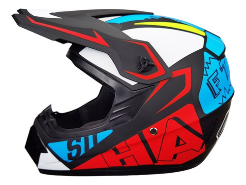 Casco Todoterreno Moto Con Guantes Lentes Máscara