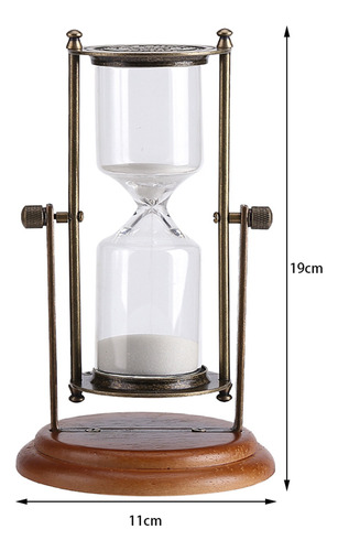 Reloj De Arena Sand Timer, 15 Minutos, Giratorio, De Cristal