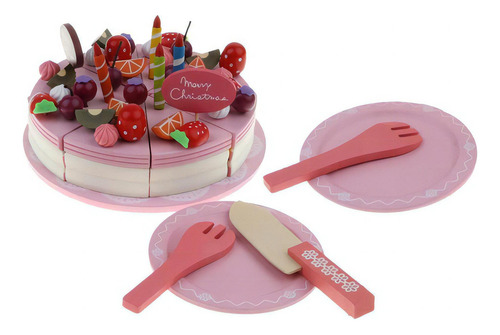 Comida Simulada Para Niños, Tarta Cortada En Madera Para Fie