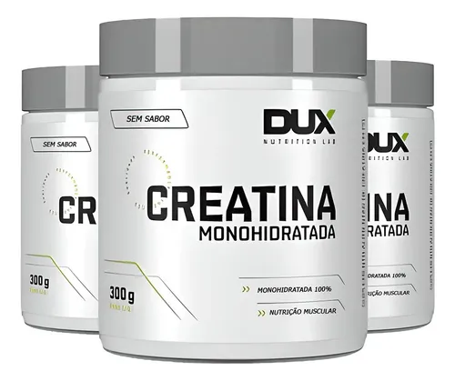 Kit 3x Creatina Monohidratada 100% Pura 300g - Dux Nutrition Sabo...
