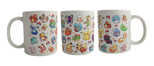 Taza Tazon Con Diseño Pokemón Impresion Dtf Uv 