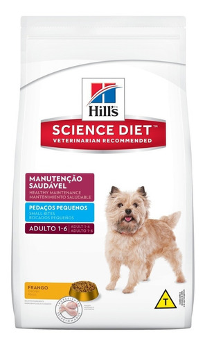 Alimento Hill's Science Diet Manutenção Saudável para cão adulto de raça pequena sabor frango em sacola de 7.5kg