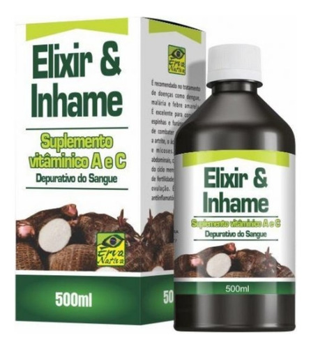 Elixir & Inhame  500ml Supl Vit A E C - Depurativo Do Sangue Sabor Elixir De Inhame