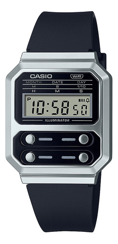 Reloj Casio A100wef-1a Resina Unisex Plateado