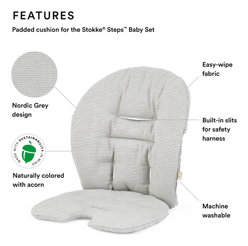 Stokke Steps Set Set Cushion Nordic Grey Pasos De Accesorios