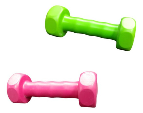 Combo Gym!! 2 Mancuernas Plasticas De 1 Kg C/u -color Surtid