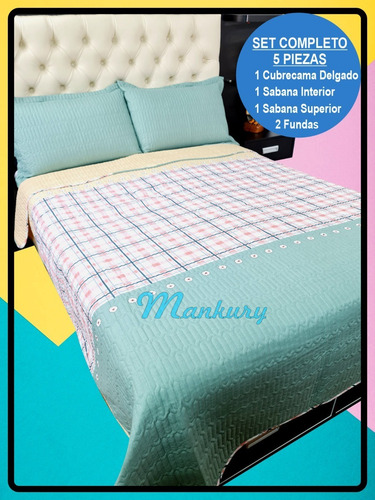 Imagen 3 de 3 de Cubrecama Queen 5piezas