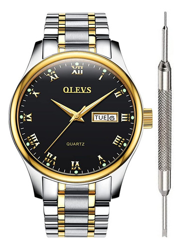 Reloj Olevs Classic Analog Quartz Cuero Y Acero Inoxidable