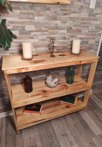 Mesa De Arrimo Rústica Fabricada Con Madera De Pallet