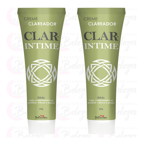 2 Creme Clareador De Pele Clar Intime Virilha Rosto Axilas