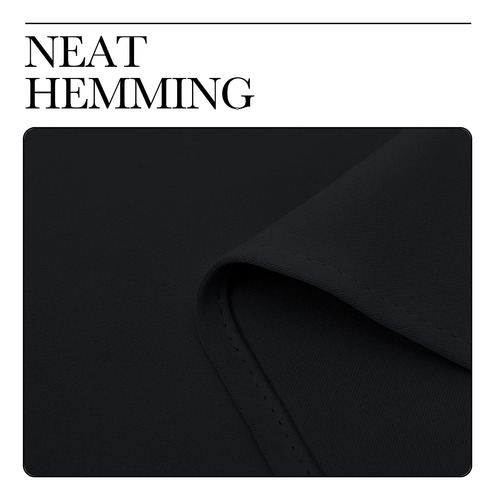 Cortinas Blackout Dormitorio, 2 Paneles, 107x160cm, Negro