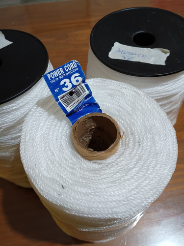 Hilo Polietileno 36 Moscuzza 1,9 Mm Para Tejer Redes 600 Mts Blanco