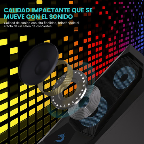 Imagen 5 de 7 de Bocina Para Usb K7 Altavoces De Pc Con Luz Led Cambio De Rgb
