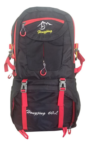 Mochila Para Camping Trekking Outdoor Tm Negra De 60lts Cts