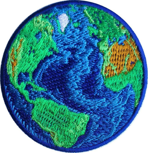 Parche Planeta Mundo Tierra Azul, 3 Pulgadas - Plancha - Ins