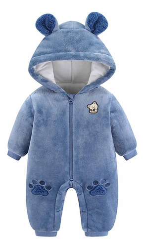 Mameluco De Invierno Con Capucha Y Manga Larga Para Bebés
