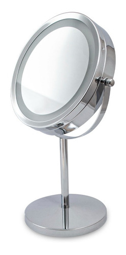 Espejo De Mesa Giratorio 360º Luz Led 2 Espejos Y Aumento X5
