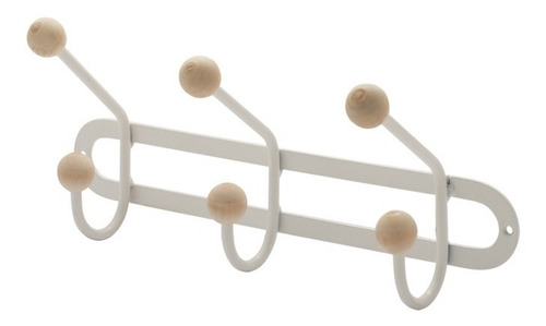 Imagen 3 de 4 de Perchero Pared Organizador Nórdico 3 Ganchos Madera Metal
