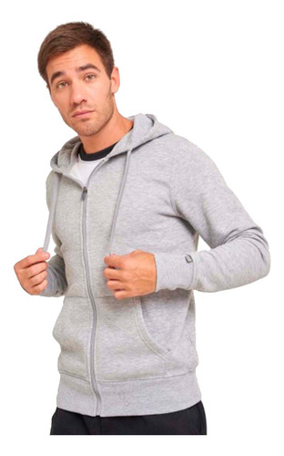 Campera Felpa Unisex Adulto Sw Gris Melange - Mundo Trabajo