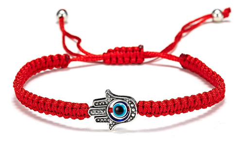 Pulsera Ojo Turco Mano De Fátima Hilo Rojo Amuleto