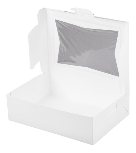 Caja De Cartón Blanca Con Visor 35x25 Cm (12 Und)