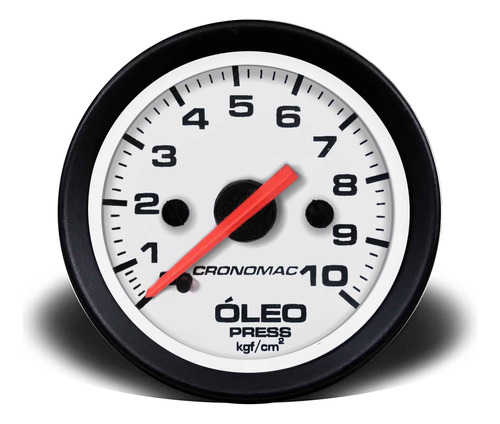 Manômetro Óleo 52mm Mecânico 10kg Street Branco Cronomac