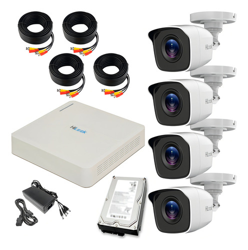 Kit Videovigilancia Dvr Hd 4 Camaras + Disco Duro 3tb Hilook