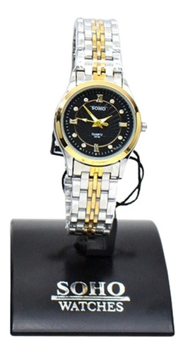 Reloj Analogo Dama Metal Combinado Sumergible Soho Ch430