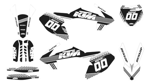 Adesivo Moto Cross Trilha Ktm 65 Sx 16-20 Preto Branco Lm232