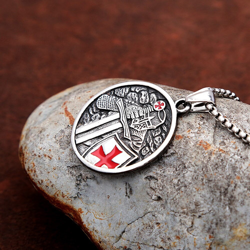 Collar Con Colgante De Cruz De Caballeros Templarios Para Ho