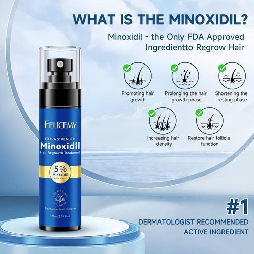 Minoxidil Spray Felicemy 5% Para El Crecimiento Del Cabello